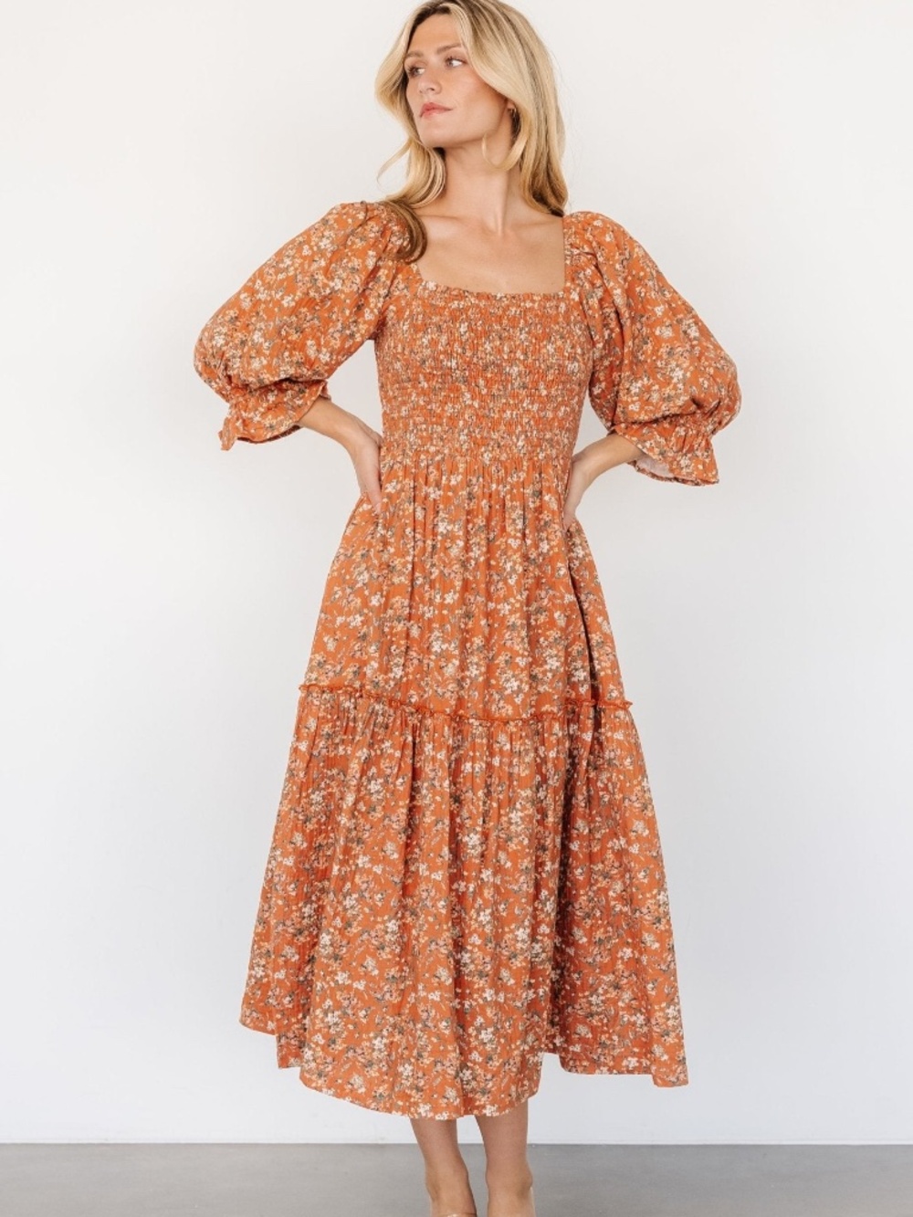 Baltic Born Sedona Smocked Dress | Light Rust Size SS